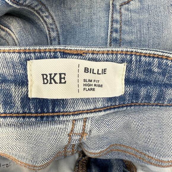 BKE Jeans Women's 26x29.5 (2) Light Blue Billie Slim Fit High Rise Flare Preppy - Picture 9 of 15
